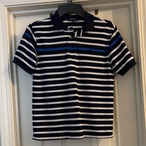 Ralph Lauren Navy and White Striped Polo Boys size 10-12